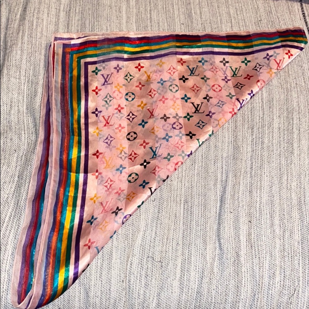 Louis Vuitton pink/rainbow scarf